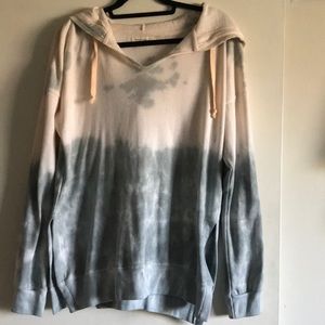 Tye dye cozy pullover with hood